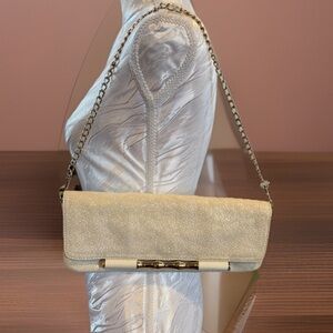 Vintage Chic Cream /gold clutch Bag